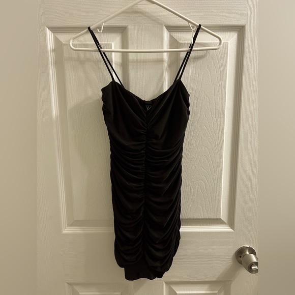 Windsor Black Ruched And Ready Mini Dress - Picture 1 of 4